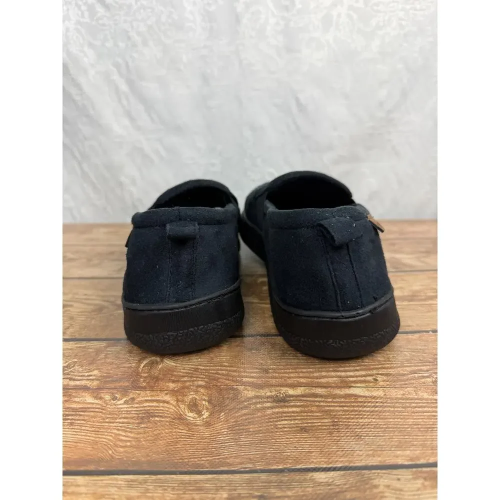 Dearfoams Men's Slippers Size 9-10 Navy Blue Slip On Memory Foam Casual Shoes